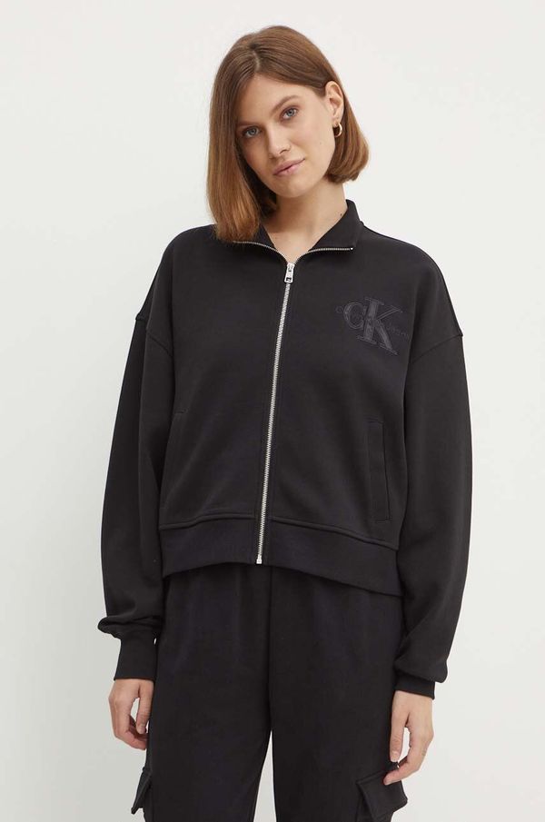 Calvin Klein Jeans Dukserica Calvin Klein Jeans za žene, boja: crna, s aplikacijom, J20J223922