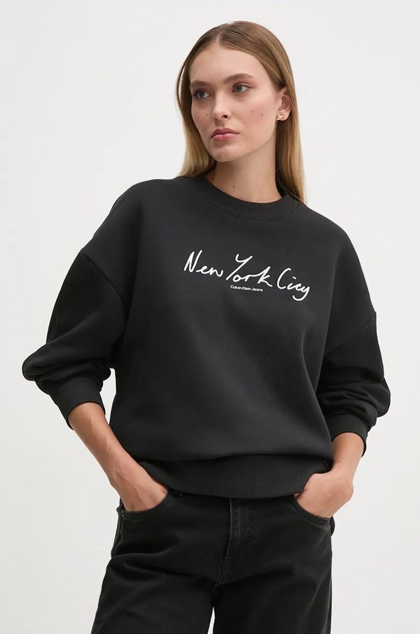 Calvin Klein Jeans Dukserica Calvin Klein Jeans za žene, boja: crna, s aplikacijom, J20J224442