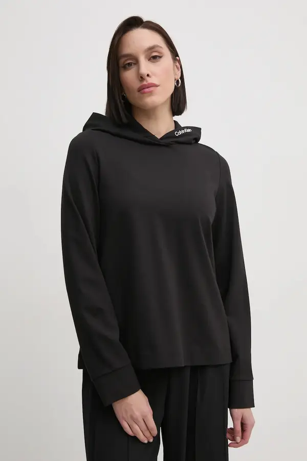 Calvin Klein Dukserica Calvin Klein Jeans za žene, boja: crna, s kapuljačom, bez uzorka, J20J224722