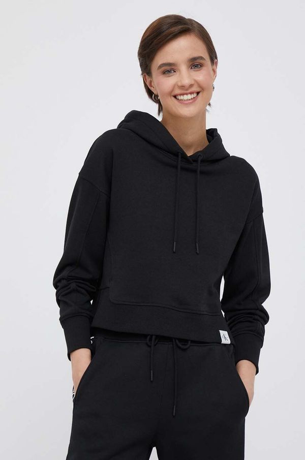 Calvin Klein Jeans Dukserica Calvin Klein Jeans za žene, boja: crna, s kapuljačom, glatka