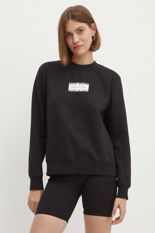 Calvin Klein Jeans Dukserica Calvin Klein Jeans za žene, boja: crna, s tiskom, J20J223537