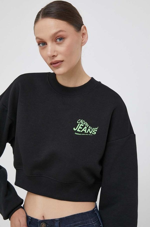 Calvin Klein Jeans Dukserica Calvin Klein Jeans za žene, boja: crna, s tiskom