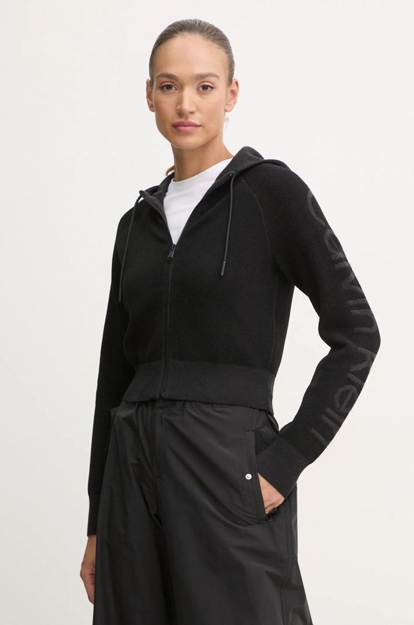 Calvin Klein Performance Dukserica Calvin Klein Performance boja: crna, s kapuljačom, bez uzorka, 00GWF4J400