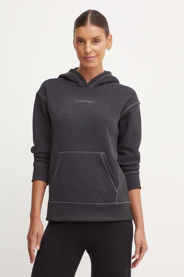 Calvin Klein Performance Dukserica Calvin Klein Performance boja: crna, s kapuljačom, melanž