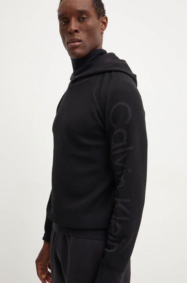 Calvin Klein Performance Dukserica Calvin Klein Performance za muškarce, boja: crna, s kapuljačom, bez uzorka, 00GMF4W334