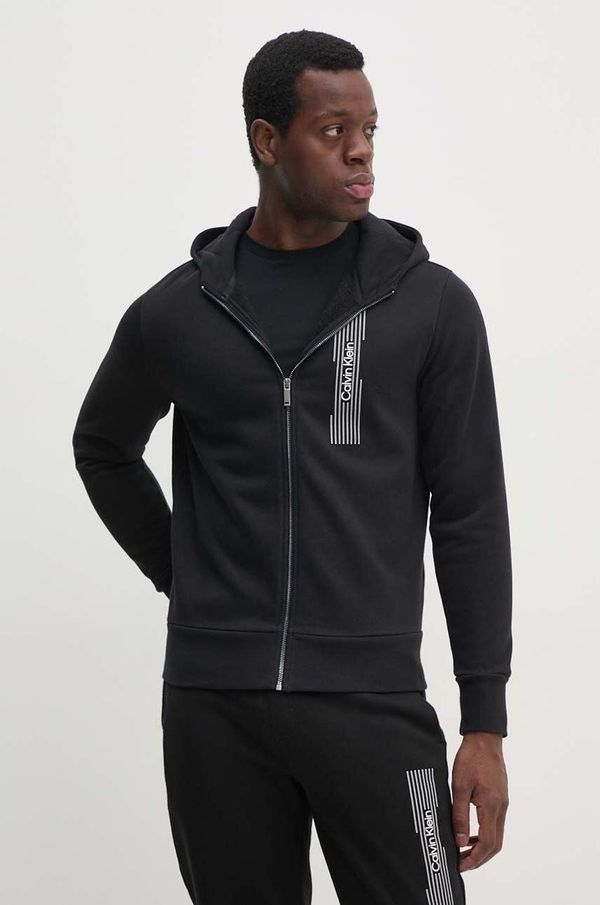 Calvin Klein Dukserica Calvin Klein za muškarce, boja: crna, s kapuljačom, s tiskom, K10K113550