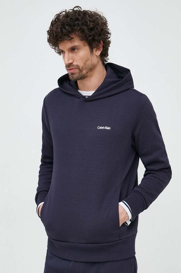Calvin Klein Dukserica Calvin Klein za muškarce, boja: tamno plava, s kapuljačom, glatka