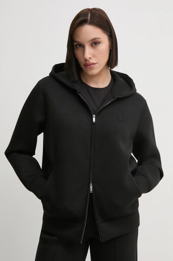 Calvin Klein Dukserica Calvin Klein za žene, boja: crna, s kapuljačom, melanž, K20K208087