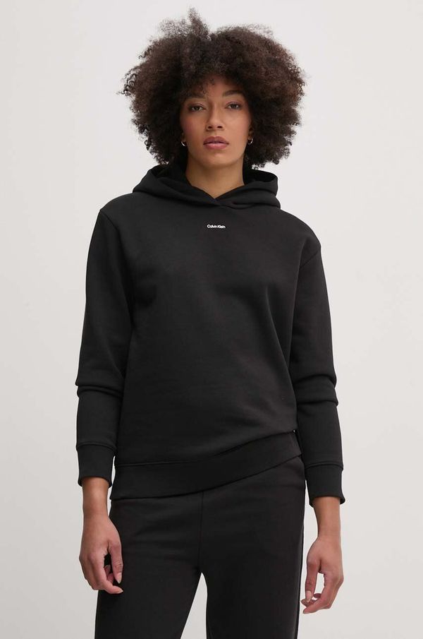 Calvin Klein Dukserica Calvin Klein za žene, boja: crna, s kapuljačom, s tiskom, K20K207615