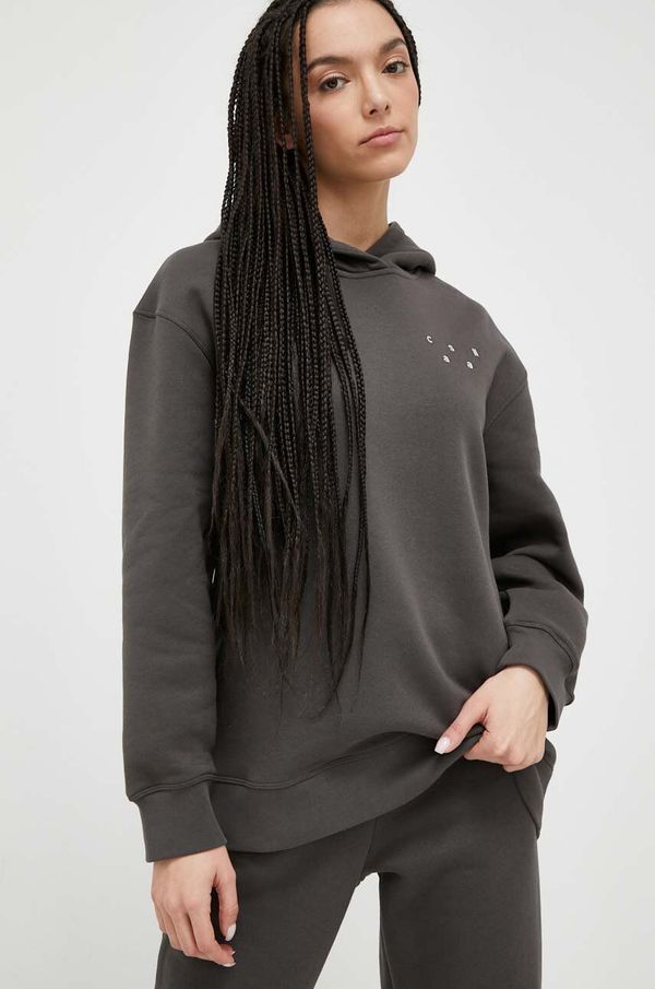 Casall Dukserica Casall za žene, boja: siva, s kapuljačom, glatka