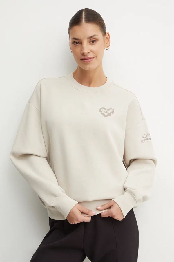 Champion Dukserica Champion za žene, boja: bež, s tiskom, 117494