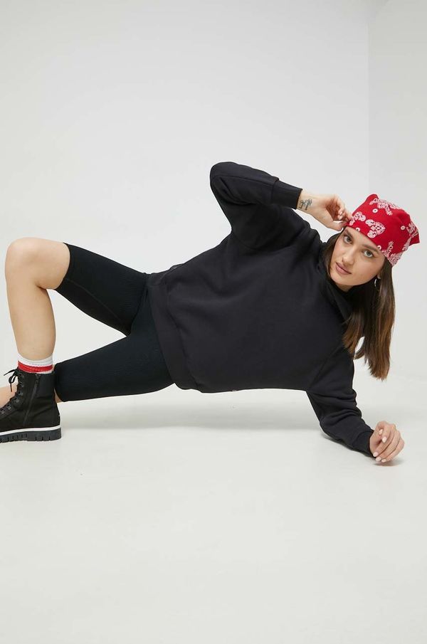 Champion Dukserica Champion za žene, boja: crna, s kapuljačom, glatka