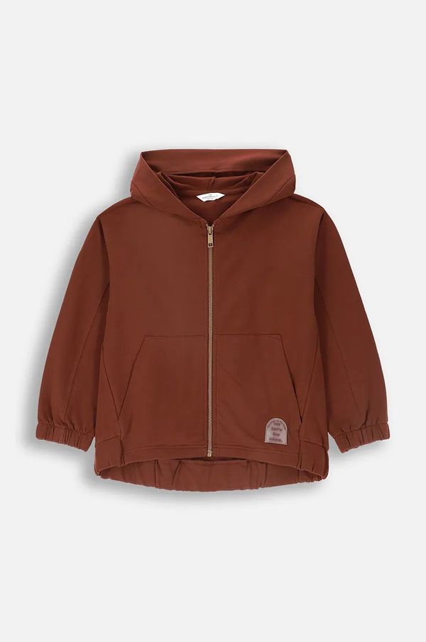 Coccodrillo Dukserica Coccodrillo boja: smeđa, s kapuljačom, bez uzorka, RODEO GIRL JUNIOR