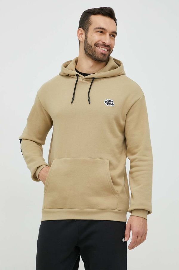 Colourwear Dukserica Colourwear za muškarce, boja: bež, s kapuljačom, glatka