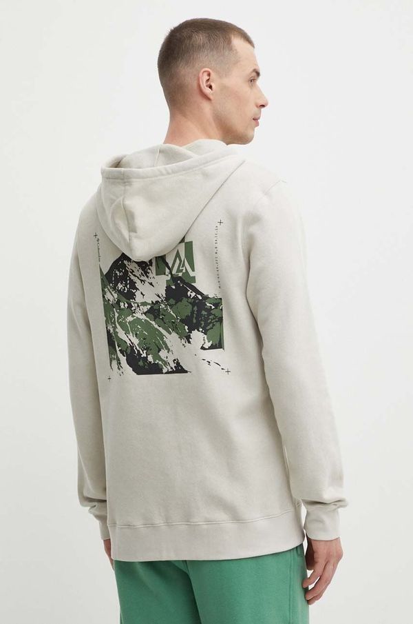 Columbia Dukserica Columbia Columbia Trek za muškarce, boja: bež, s kapuljačom, s tiskom, 2018494