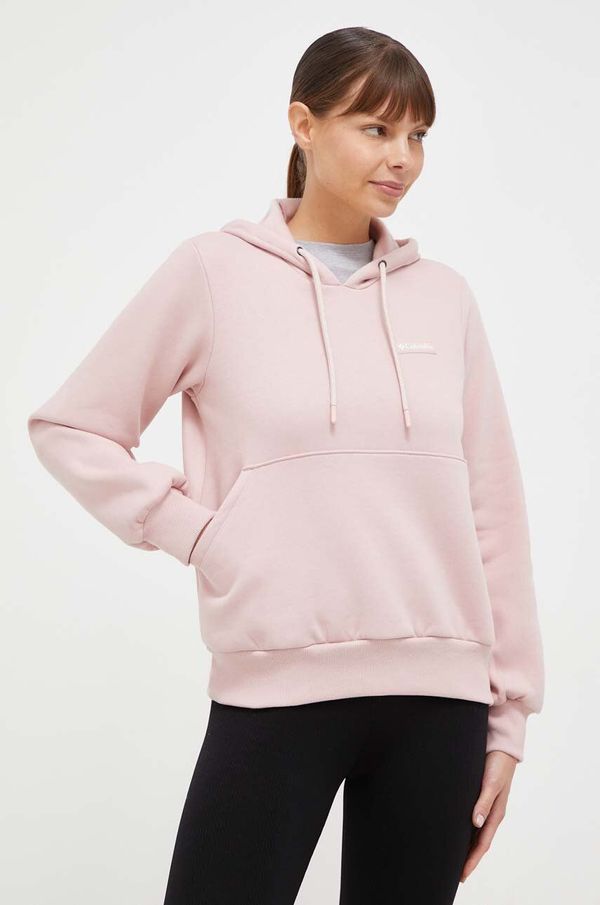 Columbia Dukserica Columbia za žene, boja: ružičasta, s kapuljačom, bez uzorka