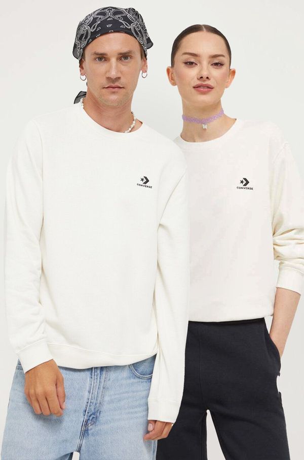 Converse Dukserica Converse boja: bež, s aplikacijom