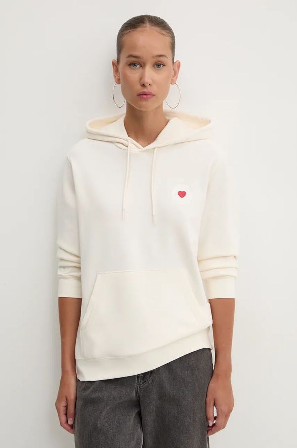 Converse Dukserica Converse boja: bež, s kapuljačom, s tiskom, 10026889-A02