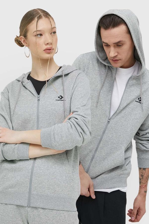 Converse Dukserica Converse boja: siva, s kapuljačom, glatka, 10023871.A02-VINTAGEGRE