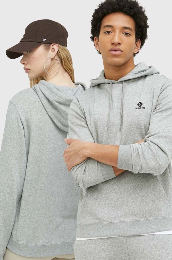 Converse Dukserica Converse boja: siva, s kapuljačom, melanž, 10023874.A02-VINTAGEGRE