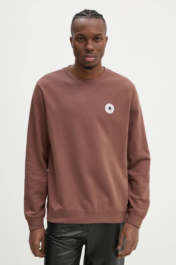 Converse Dukserica Converse boja: smeđa, s aplikacijom, 10027001-A04