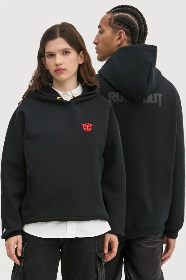 Converse Dukserica Converse x Transformers boja: crna, s kapuljačom, s tiskom, 10027840-A01