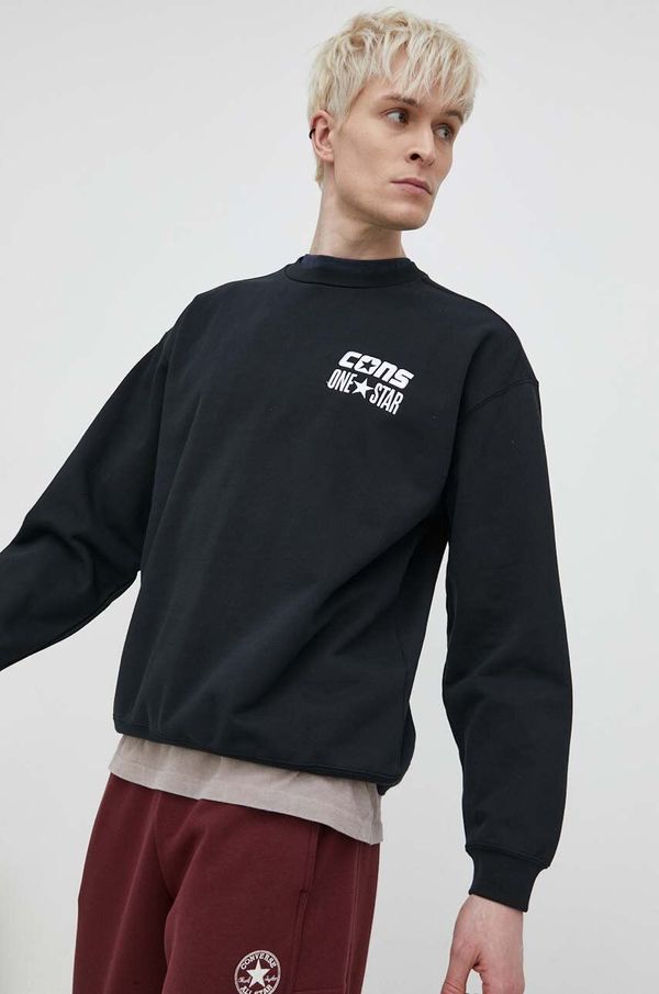 Converse Dukserica Converse za muškarce, boja: crna, s aplikacijom