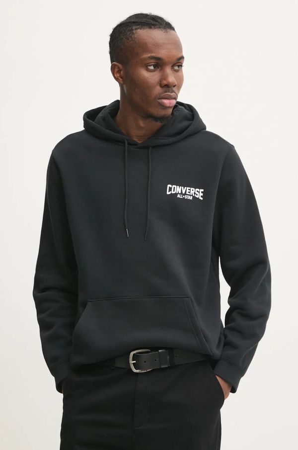 Converse Dukserica Converse za muškarce, boja: crna, s kapuljačom, s tiskom, 10027108-A01