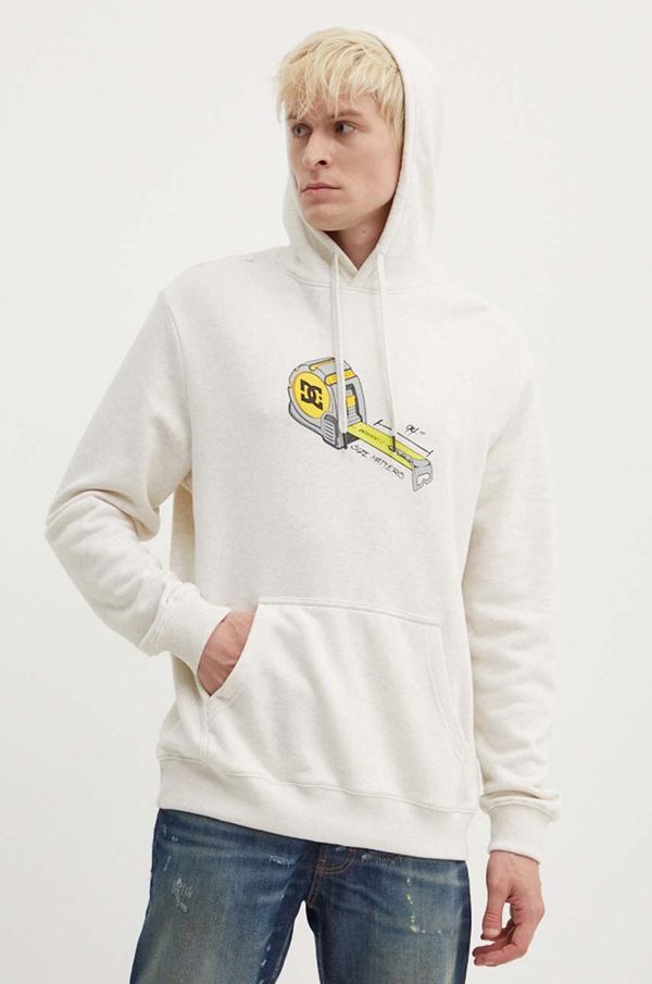 DC Dukserica DC Size Matters za muškarce, boja: bež, s kapuljačom, s tiskom, ADYSF03122