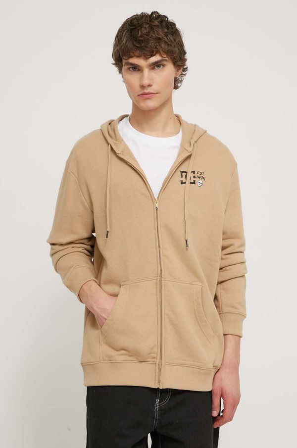 DC Dukserica DC za muškarce, boja: smeđa, s kapuljačom, s tiskom