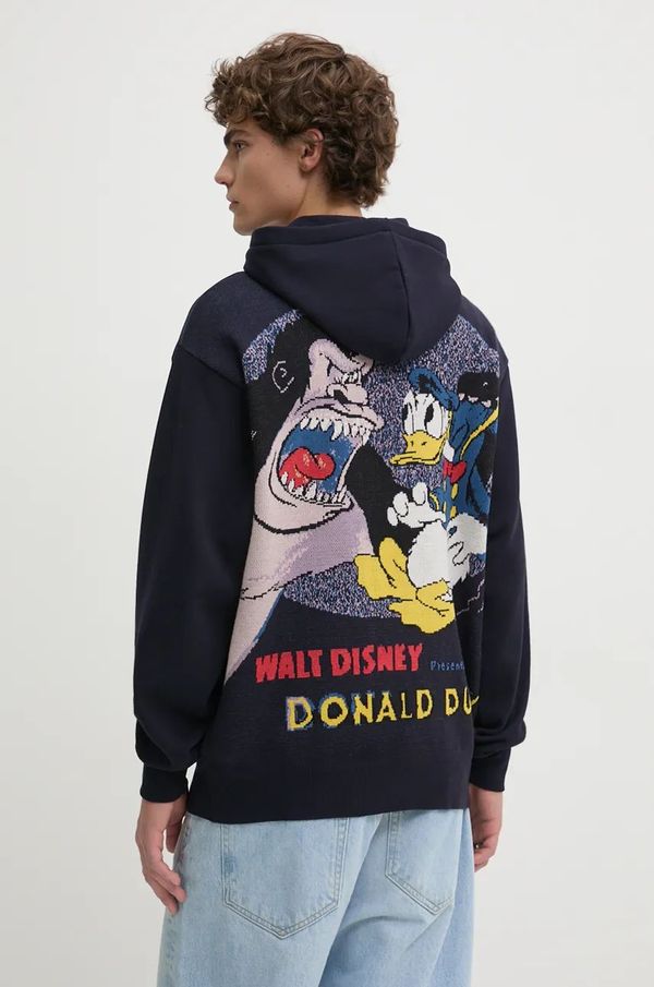 Desigual Dukserica Desigual ANSELMO-MICKEY za muškarce, boja: crna, s kapuljačom, s tiskom, 24WMSK04