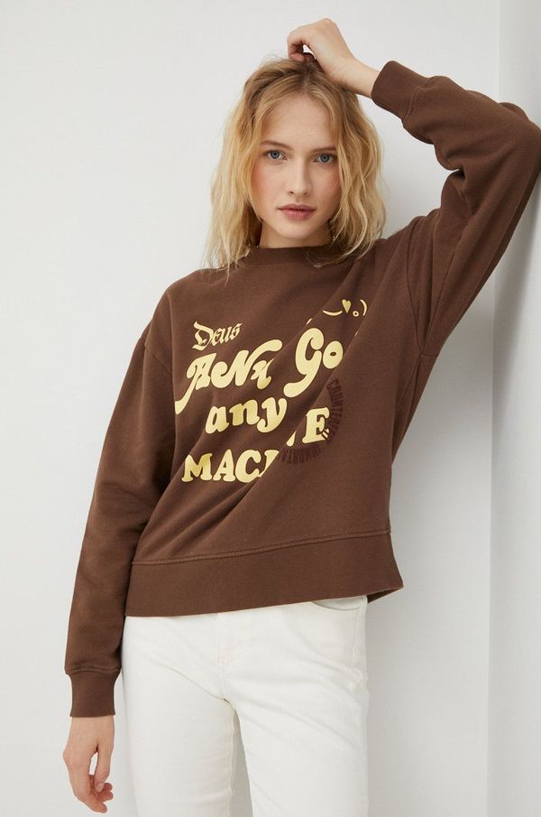 Deus Ex Machina Dukserica Deus Ex Machina za žene, boja: smeđa, s tiskom