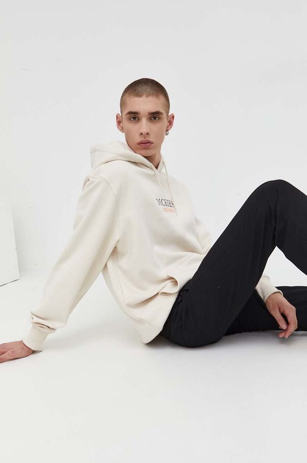 Dickies Dukserica Dickies za muškarce, boja: bež, s kapuljačom, s tiskom