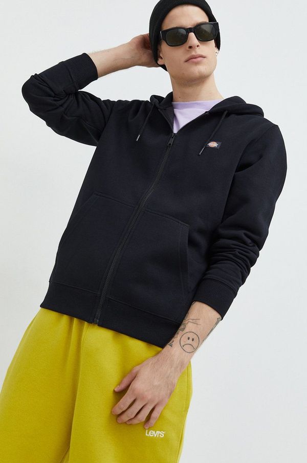 Dickies Dukserica Dickies za muškarce, boja: crna, s kapuljačom, glatka