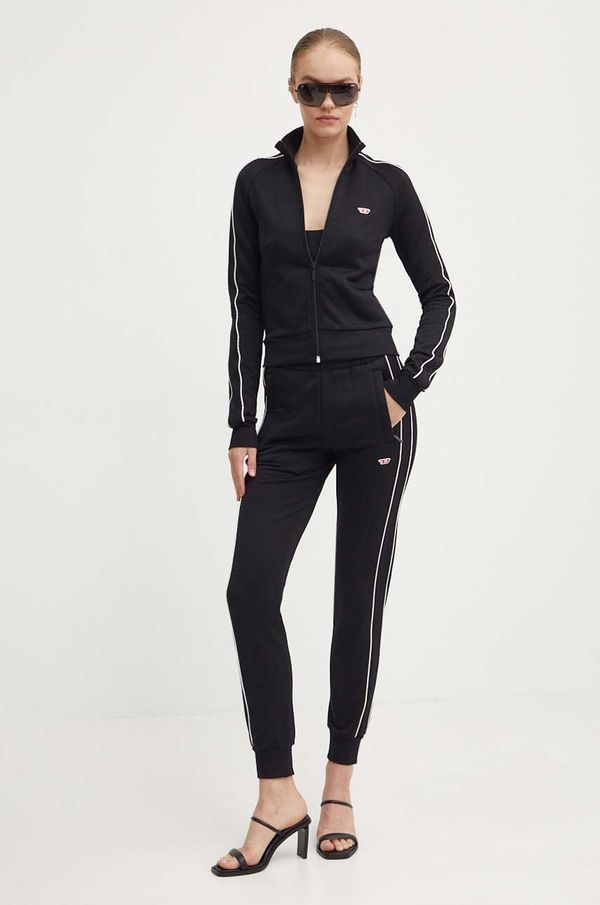 Diesel Dukserica Diesel F-JAMILA-PIPING-D za žene, boja: crna, bez uzorka, A15039.0DLAA