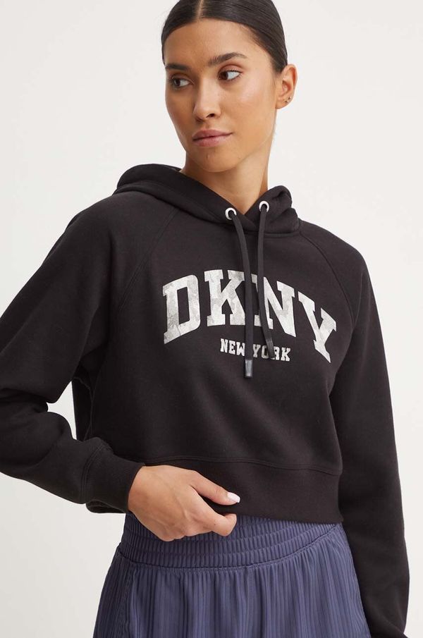 DKNY Dukserica Dkny za žene, boja: crna, s kapuljačom, s tiskom, DP4T9938