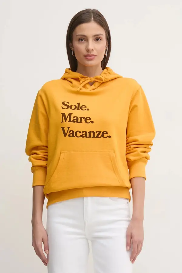 Drivemebikini Dukserica Drivemebikini Sole Mare Flock za žene, s kapuljačom, s tiskom, 2024-DMBS-026-YB