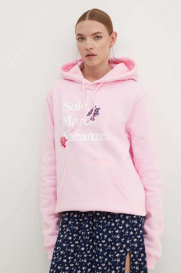 Drivemebikini Dukserica Drivemebikini Sole Mare Vacanze za žene, boja: ružičasta, s kapuljačom, s tiskom