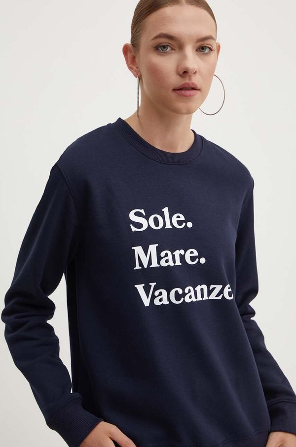 Drivemebikini Dukserica Drivemebikini Sole Mare Vacanze za žene, boja: tamno plava, s uzorkom