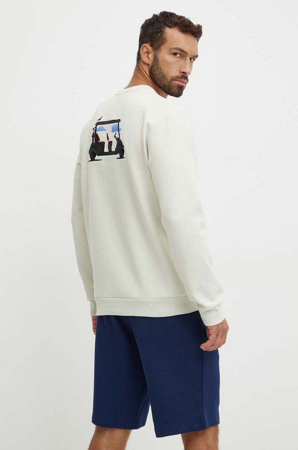 EA7 Emporio Armani Dukserica EA7 Emporio Armani za muškarce, boja: bež, s tiskom, PJUEZ.6DPM89