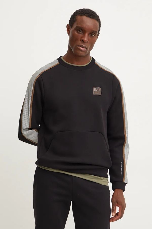 EA7 Emporio Armani Dukserica EA7 Emporio Armani za muškarce, boja: crna, s aplikacijom, PJODZ.6DPM36