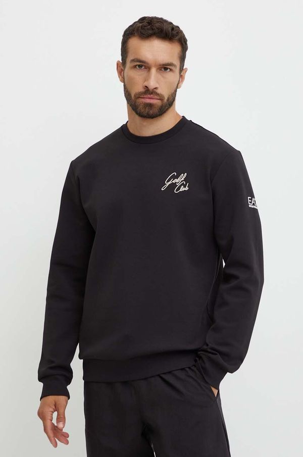 EA7 Emporio Armani Dukserica EA7 Emporio Armani za muškarce, boja: crna, s aplikacijom, PJUEZ.6DPM89