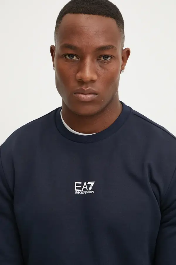 EA7 Emporio Armani Dukserica EA7 Emporio Armani za muškarce, boja: tamno plava, bez uzorka, PJVTZ.8NPM34