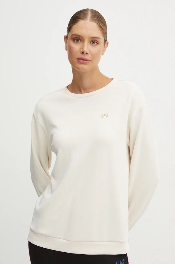EA7 Emporio Armani Dukserica EA7 Emporio Armani za žene, boja: bež, s aplikacijom, TJZBZ.6DTM07