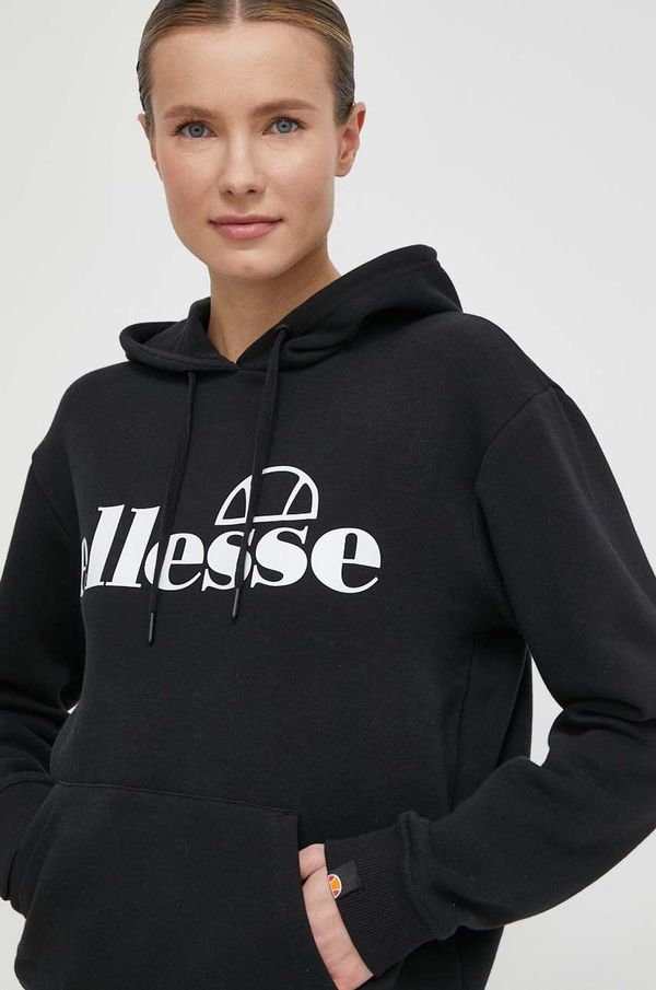 Ellesse Dukserica Ellesse Lyara OH Hoody za žene, boja: crna, s kapuljačom, s tiskom, SGP16455