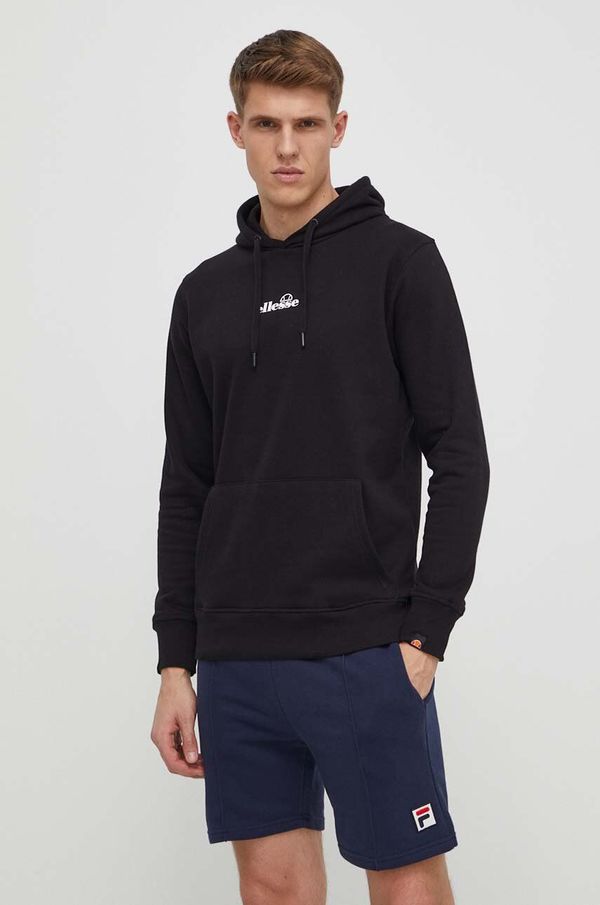 Ellesse Dukserica Ellesse Pershuta OH Hoody za muškarce, boja: crna, s kapuljačom, s tiskom, SHP16466