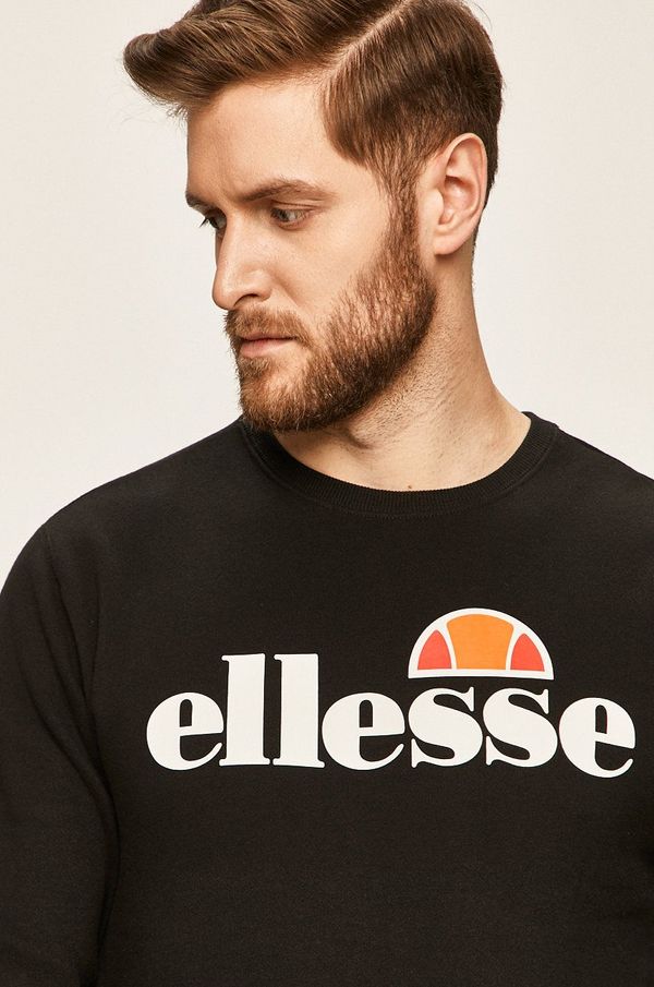 Ellesse Dukserica Ellesse za muškarce, boja: crna, s uzorkom, SHC07930-DARKGREYMA