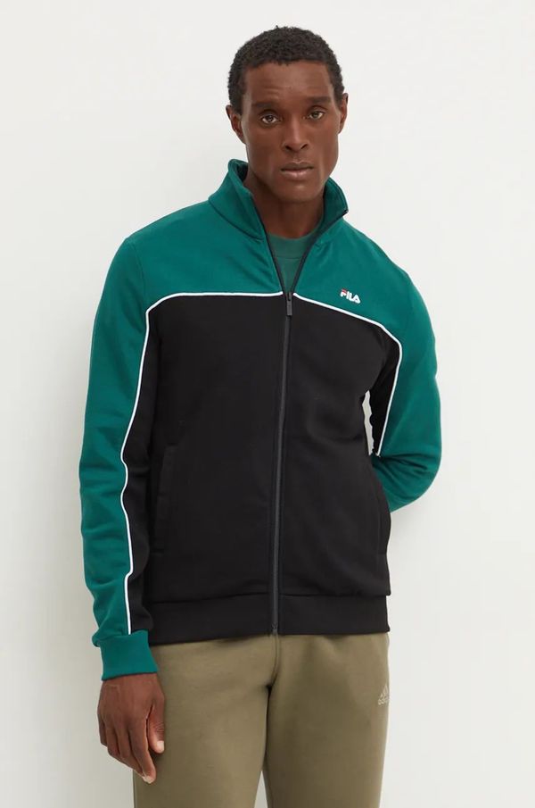 Fila Dukserica Fila Latimer za muškarce, boja: zelena, s uzorkom, FAM0785