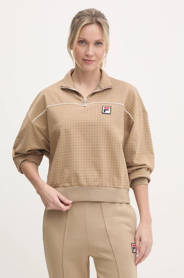 Fila Dukserica Fila Liebau za žene, boja: zelena, s uzorkom, FAW0879