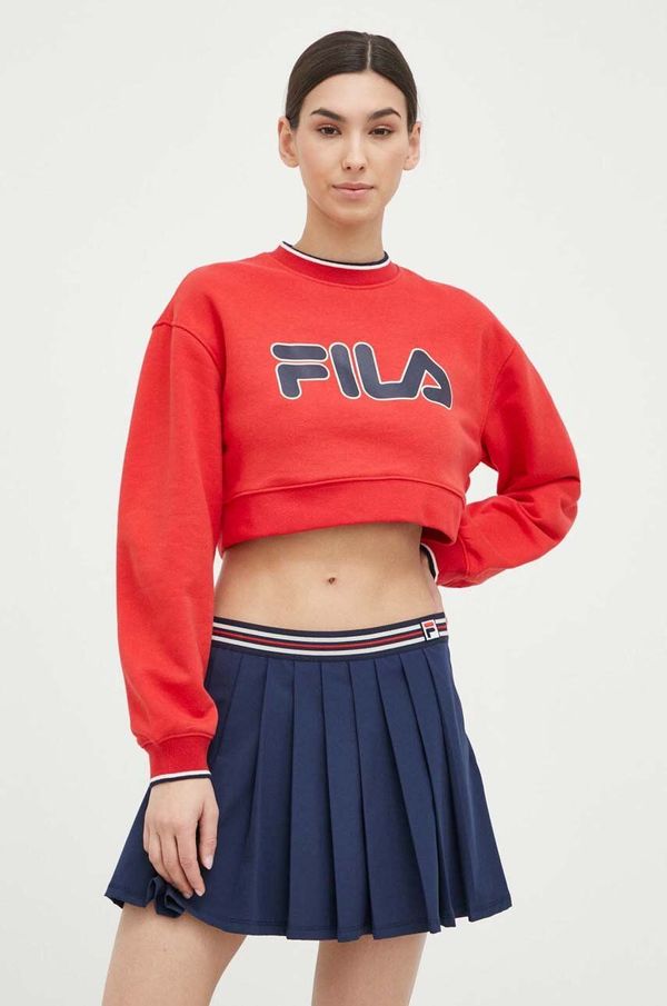 Fila Dukserica Fila x Hailey Bieber za žene, boja: crvena, s tiskom